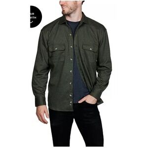 Tailorbyrd 'Sweater shirt' Long Sleeve Flannel Olive Green Chambray - Men's XXL